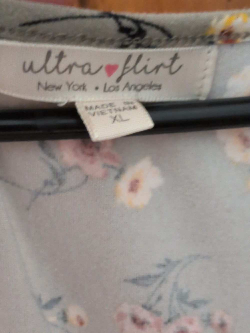 Ultra Flirt Floral Sleep Top - Light Gray with Pink & Yellow Flowers